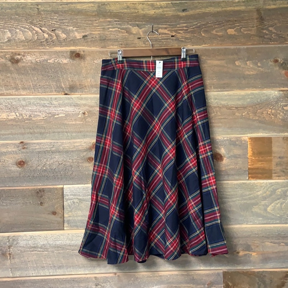 🎄🎅🏽Talbots NWT Plaid Wool Blend Midi Skirt 10P